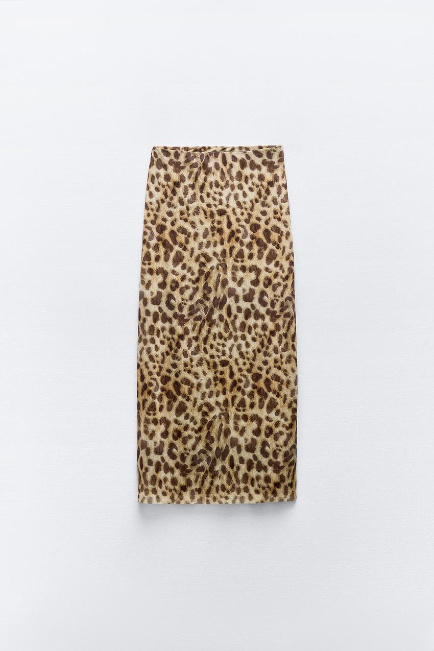 Leopard Print Serre-Taille Skirt