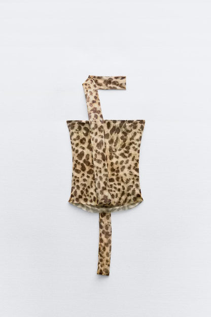 Leopard Print Serre-Taille Top