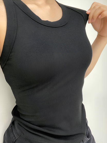 Genci Ribbed Tank Top With Shelf Bra (Original)